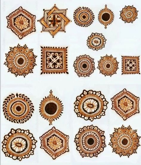 Mandalas, Simple Mandala Mehndi Designs, Mhendi Design Back Hand New, Mandala Art Mehendi Design, Mehendi Designs Patches, Mehndi Design For Practice, Mehandi Patch Design, Mehndi Circle Designs, Basic Mehendi Course