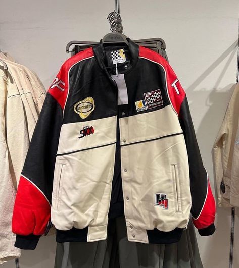 Jaket Motor, Racer Leather Jacket, Vintage Racing Jacket, Racer Jackets, Racing Jackets, Racer Jacket, Racing Jacket, A Jacket, Swaggy Outfits