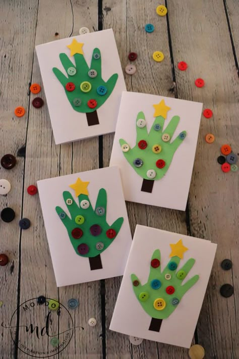 Hand Christmas Tree, Handprint Art Christmas, Handprint Christmas Cards, Handprint Art Kids, Hand Print Tree, Handprint Christmas Tree, Christmas Handprint Crafts, Handprint Christmas, Christmas Crafts For Toddlers