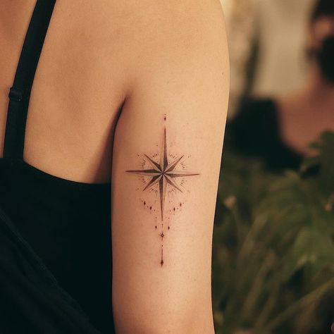 Long Compass Tattoo, Compass Tattoo Back Of Arm, Compass Home Tattoo, Tattoo Ideas Compass Travel, Compass Tattoo On Back, Compass Design Tattoo, Compass North Tattoo, Compass Tattoo Design Minimalist, Ankle Compass Tattoo