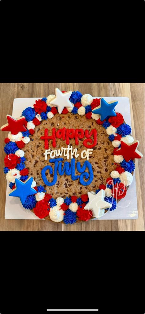 Cookie Cakes Decorated, Cakes Decorated, Cookie Cakes, Happy Fourth Of July, Cake Cookies, Fourth Of July, Cake Decorating, Cake