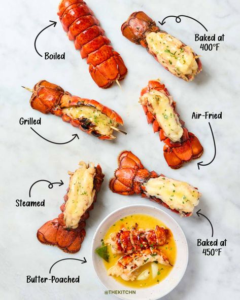 The Best Way to Cook Lobster Tail (Tested and Reviewed) | The Kitchn Lobster Tail Oven, Cook Lobster Tail, Easy Lobster Tail Recipe, Best Lobster Tail Recipe, Baked Lobster Tails, Cook Lobster, Cooking Lobster Tails, Grilled Lobster Tail, Lobster Dishes