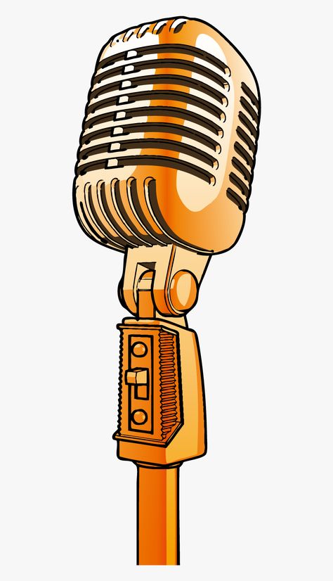 Mic Illustration, Cartoon Microphone, Microphone Clipart, Logo Microphone, Gold Microphone, Microphone Drawing, Microphone Images, Mic Logo, Music Mic