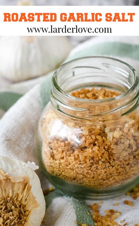 Preserving Roasted Garlic, Diy Salt And Vinegar Seasoning, Bacon Salt Recipe, Gourmet Salt Recipes, Garlic Salt Recipe Diy, Canning Roasted Garlic, Homemade Flavored Salt, Salt Recipes Flavored, Flavored Salt Recipes