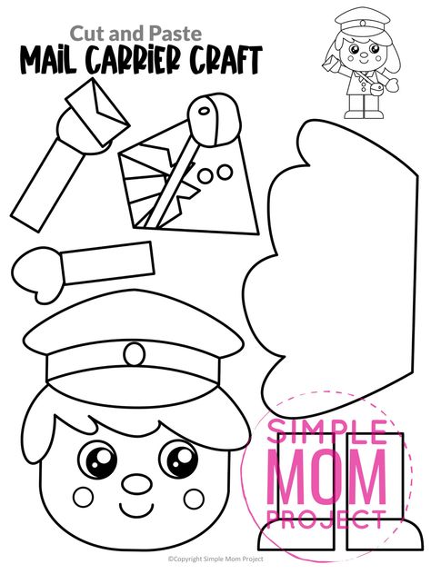 Do your kids love going with you to the post office? They love being big helpers, don’t they? As you and your preschool, toddler or kindergarten students work through their community helper unit, use our mail carrier craft template. It is a great way to teach all things a mail carrier does. Click and download the free printable mail carrier craft today. Mail Carrier Craft, Mailman Crafts, Community Helpers Math, Community Helpers Preschool Crafts, Community Helper Lesson, Mail Craft, Community Helpers Crafts, Simple Mom Project, Community Helpers Unit