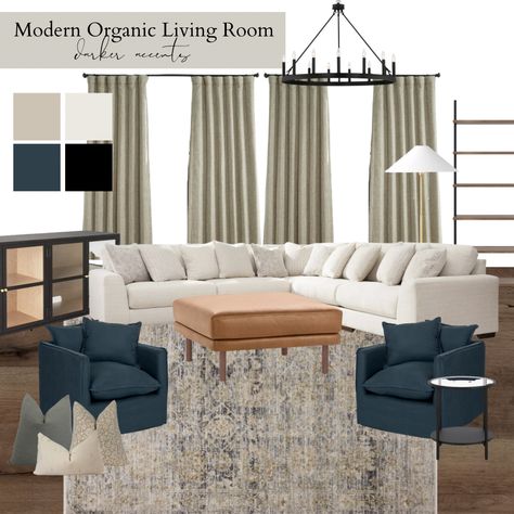 Living Room Decor Budget, Navy Living Room Furniture, Room Decor Target, Room Decor Budget, Cream Couch Living Room, Target Living Room Decor, Blue And Cream Living Room, Blue Accents Living Room, Black Tv Console