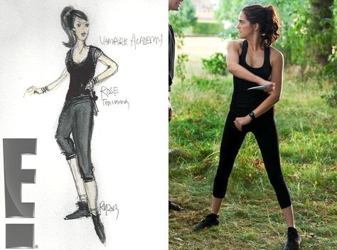 Vampire Academy's Costume Designer Ruth Myers Reveals Sketches?See the Pics! | E! Online Mobile Avatar Discord, Vampire Academy Books, Vampire Academy Movie, Rose Prom Dress, Tomboyish Outfits, Costume Sketches, Rose Hathaway, Tv Outfits, Modern Costumes