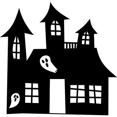 Haunted house silhouette House Svg Free, Haunted House Silhouette, Haunted House Clipart, Haunted House Svg, Haunted House Drawing, Veselý Halloween, Haunted Mansion Halloween, Scary Houses, House Silhouette