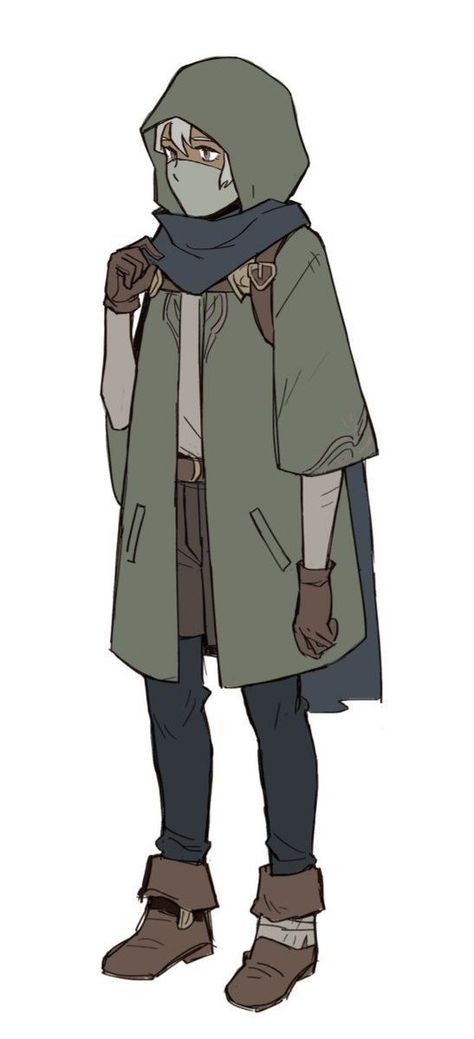 He's wearing a cloak Body Draw, Ninja 2, Character Drawings, Drawing Clothes, Character Design References, Fantasy Clothing, Character Creation, Dnd Characters, Drawing Poses