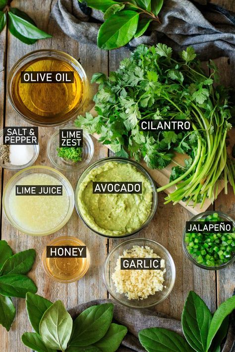 Cilantro Tahini Dressing, Salad Dressing Recipes Avocado, Dairy Free Avocado Dressing, Creamy Avocado Cilantro Lime Dressing, Jalapeño Lime Dressing, Cilantro Dressing For Tacos, Diy Avocado Dressing, Avocado Dressing For Salad, Jalapeno Avocado Dressing