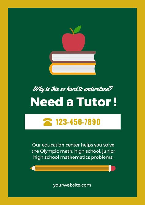 Tutor Poster Design, Tutoring Poster Design, Online Poster Maker, Tutoring Flyer, Homework Club, Teacher Poster, Education Posters, High School Mathematics, Tutoring Business