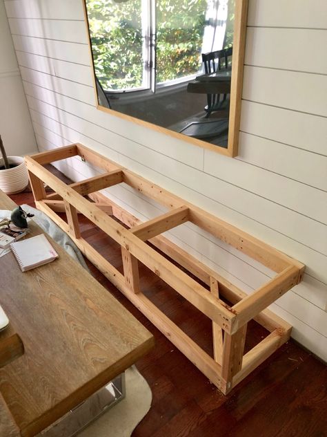 Table Bench With Storage, Diy Dining Table Bench, Breakfast Nook Banquette, Built In Dining Bench, Bench Seat With Storage, Diy Banquette, Dining Bench With Storage, Diy Breakfast Nook, Dining Table Bench Seat