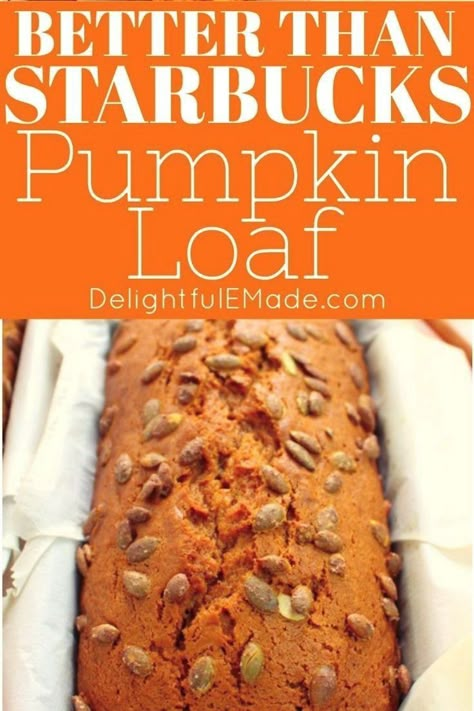 Starbucks Pumpkin Loaf, Starbucks Pumpkin Bread, Fall Recipes Pumpkin, No Bake Pumpkin Cheesecake, Spiced Drinks, Pumpkin Loaf, Pumpkin Spice Recipe, Copycat Starbucks, Pumpkin Recipe