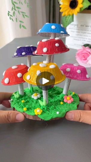 214 reactions · 66 shares | Title: "Colorful Mushroom Crafts: Upcycling Egg Tart Trays for Parent-Child Handicraft Fun!"
Hashtags: #ParentChildHandicraft #KindergartenHandicraft | MSK CRAFT | Papon · Yaqeen Na Tha Crafts Upcycling, Concrete Garden Ornaments, Craft Ideas Paper, Kids Handicraft, Diy Tulle, School Kids Crafts, Diy Crafts Love, Mushroom Crafts, Paper Art Projects