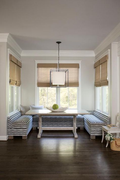 Bay Window Breakfast Nook Ideas, Breakfast Nook Ideas Small, Window Breakfast Nook, Breakfast Nook Ideas Bay Window, Small Breakfast Nook Ideas, Bay Window Breakfast Nook, Nook Design Ideas, Farmhouse Breakfast Nook, Small Breakfast Nook