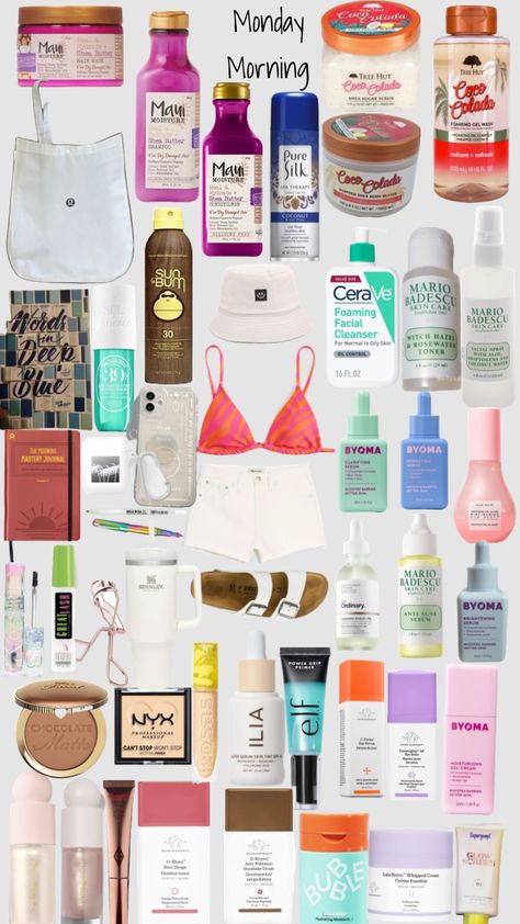 Spring Break: beach day Spring Break Must Haves, Spring Break Essentials College, Spring Break Essentials Packing Lists, Spring Break Glow Up, Summer Needs Products, Summer 2033, Spring Break Body, Shea Butter Shampoo, Spring Break Essentials