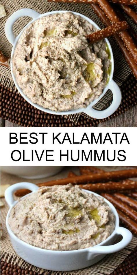 Kalamata Olives Hummus is a boldly flavorful hummus that will be a fantastic addition to your recipe box. An easy dip so just combine and blend. #kalamataolives #olivehummus #kalamataolivehummusrecipe #kalamataolivehummus #veganrecipes #appetizer Kalamata Olive Hummus, Olive Hummus, Hummus Recipe Homemade, Easy Dip, Olive Recipes, Pita Chips, Hummus Recipe, Vegan Appetizers, Kalamata Olives