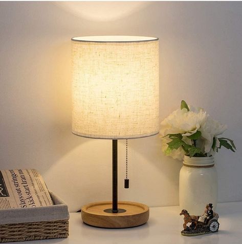 Dorm Lamp, Modern Nightstand Lamps, Wooden Desk Lamp, Small Desk Lamp, Wooden Table Lamp, Desk Lamps Bedroom, Linen Lamp Shades, Wooden Table Lamps, Nightstand Lamp