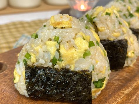 Egg Sushi Recipe, Chicken Teriyaki Onigiri, Spam And Egg Onigiri, Fried Rice Onigiri, Shrimp Onigiri Recipe, Onigiri Beef, Dessert Onigiri, Onigiri Filling Ideas Vegetarian, Vegetable Onigiri