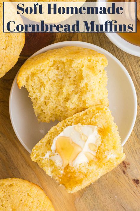 This easy cornbread muffin recipe makes a tasty side to Southern or Southwestern dishes alike. This simple recipe is made with pantry staples and takes just minutes to make. Buttermilk Cornbread Muffins Recipe, Cornmeal Muffins Easy, Corn Meal Muffins Easy, Southern Corn Muffins, Easy Cornbread Muffin Recipe, Southern Cornbread Muffins, Easy Corn Muffin Recipes, Corn Bread Muffins With Real Corn, Best Corn Muffins Recipe