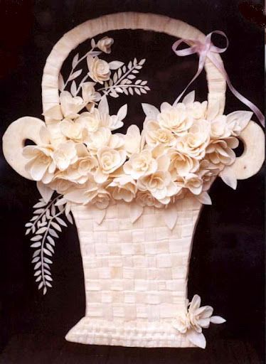 Solawood Craft-Basket Flowers Flower Basket Craft, Home Made Crafts, Stocking Flowers, Flowers Poppy, Bead Flowers, Basket Crafts, Art & Craft Paint, Wax Flowers, Flower Stencil