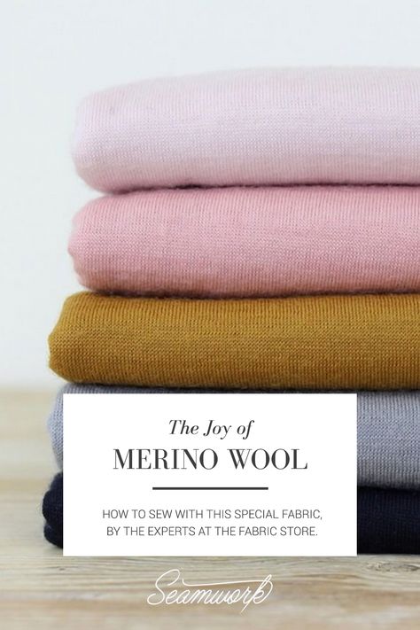 The Joy of Merino Wool  |  Seamwork Magazine Jersey Fabric Projects, Merino Wool Fabric, Merino Wool Dress, Merino Wool Clothing, Garment Sewing, Wool Clothing, Fabric Projects, Diy Dress, Cool Diy Projects