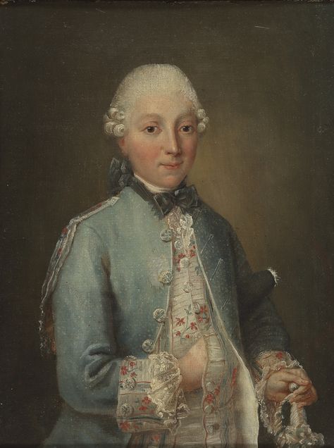 French School, circa 1773 ~     PORTRAIT OF MARIE-JOSEPH PAUL YVES ROCH GILBERT DU MOTIER, MARQUIS DE LAFAYETTE AT THE AGE OF FIFTEEN ~  Inscribed on the reverse "gilbert Du Mottier Mis. De Lafayette a l’age De 15 ans portrait fait en 1773"; also inscribed indistinctly on the top stretcher bar "a Jenny" Oil on canvas (12 5/8 x 9 ½ in.; 322 x 24 mm) Marquis De Lafayette, 18th Century Portraits, Iconic People, French School, Art Portraits, French Revolution, Historical Novels, Bar Menu, Teacher Guides