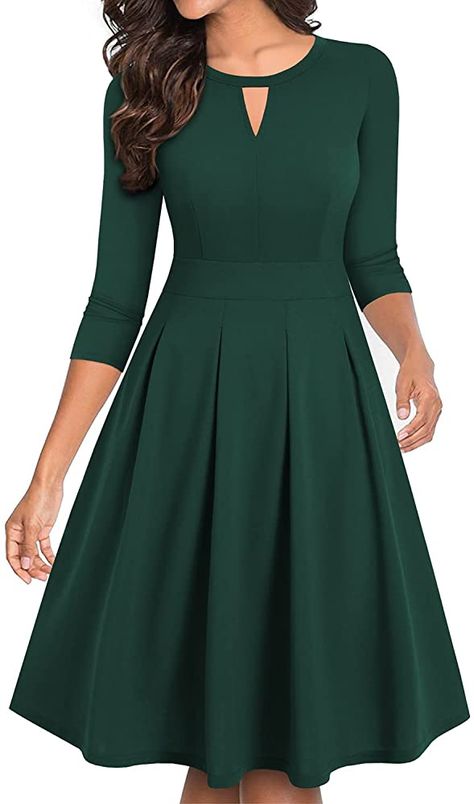 Dresses With Pockets, Wear To Work Dress, Work Dresses For Women, Plus Size Party Dresses, Casual Party Dresses, Business Dresses, Dresses To Wear To A Wedding, Fit N Flare Dress, Casual Party