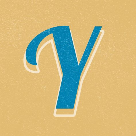 Letter Y Aesthetic, Letter Y Crafts, 70s Lettering, 70s Font, Y Letter, The Letter Y, Alphabet Lettering, Graphic Design Letters, Vintage Scrapbook Paper