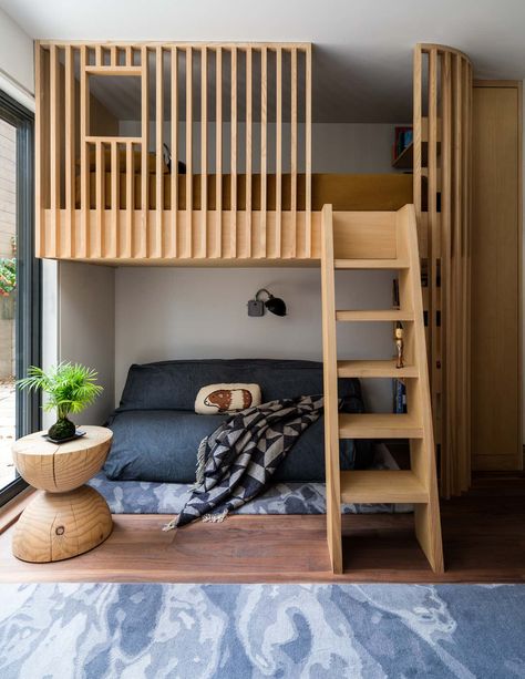 Japanese Treehouse by Noz Design | 1stDibs Traditional Japanese Home, Modern Family House, Japanese Home Design, Kids Loft, Kids Loft Beds, Bedroom Loft, Kids' Bed, Bunk Bed, Boy's Room