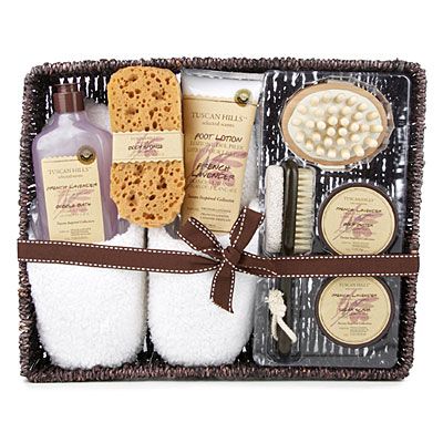 Tuscan Hills™ 9-Piece Basket Bath Set at Big Lots. Prize Baskets, Almond Fragrance, Bath Basket, Bridal Shower Prizes, Bath & Body Gift Set, Stork Baby Showers, Shower Essentials, Natural Sponge, Raffle Baskets