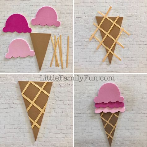 Foam Ice Cream Craft, Ice Cream Cone Paper Craft, Diy Ice Cream Craft, Ice Cream Diy Crafts, Ice Cream Paper Craft, Candy Crafts For Kids, Ice Cream Crafts For Kids, Candy Craft Ideas, Ice Cream Activity