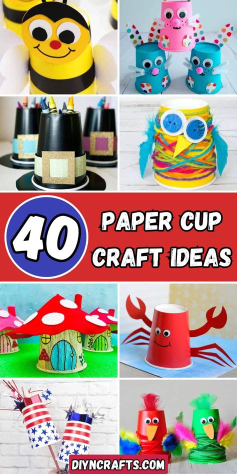 40 Paper Cup Craft Ideas (Cute Projects) - DIY & Crafts Christmas Crafts With Cups, K Cups Crafts Diy Projects, Food Related Crafts, Kcups Recycle Diy Crafts, Crafts With Plastic Cups, Crafts With Cups, Styrofoam Cup Crafts, Paper Cup Crafts For Kids, Paper Cup Art