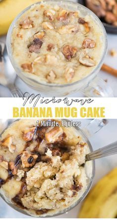 Banana Mug Cake Microwave Healthy, Banana Mug Cake No Egg, Cup Desserts Microwave, Mug Desserts Microwave Easy, Mug Cake Microwave Banana, Banana Bread Microwave, Quick Banana Dessert, Mug Recipes Microwave, Mug Banana Bread