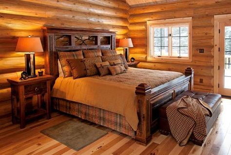 I love it!!!!!! Barnwood Bed, Log Bed, Rustic Bedroom Furniture, Wood Bed Design, Cabin Bedroom, Barnwood Furniture, Cabin Bed, Rustic Bedding, Cabin Living