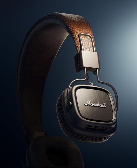 Marshall Major II - Full CGI on Behance Square Headphones, Product Design Render, Headphone Photography, Tech Photography, Headphone Design, Product Render, Marshall Headphones, Marshall Major, Best Gaming Headset