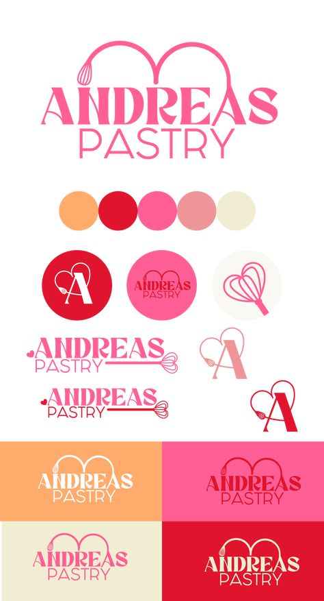 Andreas Pastry - Identidad Visual :: Behance Pastry Branding Design, Bakery Logo Design Ideas Creative, Graffiti Logo Design, Visual Identity Design Branding, Pastry Logo, Canva Marketing, Sweet Logo, Food Logo Design Inspiration, Cake Branding