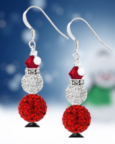 Just in time for Christmas, our latest holiday kit, the Pave Santa Christmas earring features gorgeous Swarovski Pave beads, combined with Swarovski Crystal Beads to create this chubby little Santa Claus earring. All findings in our holiday beading kits are .925 Sterling Silver, and each kit contains an easy to follow set of instructions. Toocutebeads.com holiday kits are easy to make, high quality, and affordable DIY presents, or stocking stuffers. Santa Beaded Earrings, Beaded Christmas Earrings Diy, Diy Christmas Earrings Ideas, Christmas Diy Jewelry, Fun Earrings Diy, Diy Xmas Earrings, Beaded Christmas Ornaments Diy, Christmas Earrings Diy, Christmas Beaded Bracelets