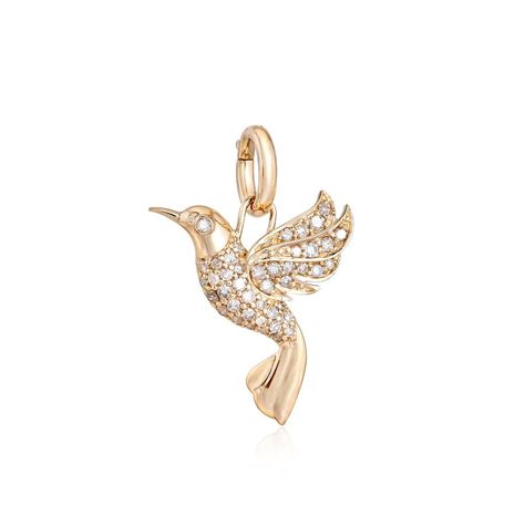 14K Diamond Bird Charm -14K Solid Gold  -G-H Color, SI1 Diamonds -0.27 ctw - Diamonds -0.33 ctw - Blue Sapphire -0.32 ctw - Pink Sapphire -16mm x 17mm with a 7mm bale -Each item comes beautifully in our signature bow jewelry box -Made with love in NYC♡ 💎 Looking for an engagement ring? 💍 Check out our NEW Etsy Shop https://www.etsy.com/shop/NolitaBridal Gold Hummingbird, Hummingbird Necklace, Gold G, Humming Bird, Bird Charm, Bird Necklace, Bow Jewelry, Mini Charm, Jewelry Black