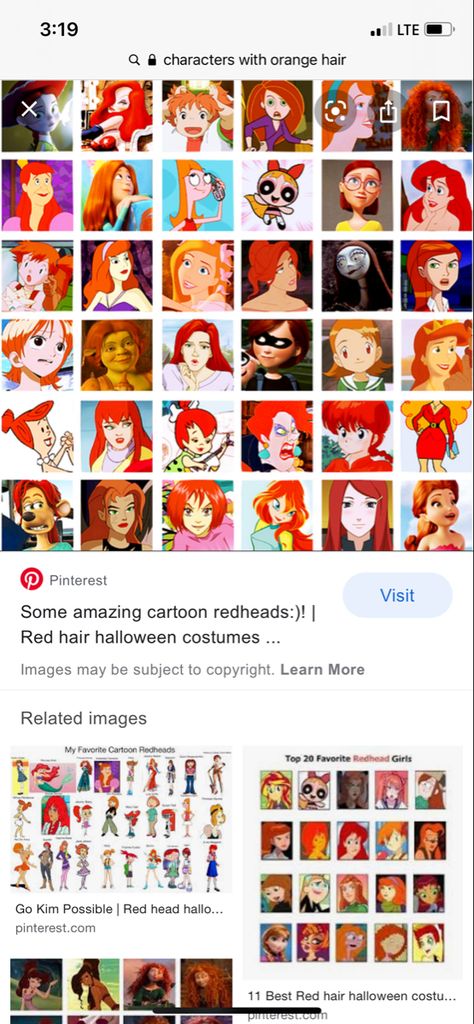 Redhead Brunette Halloween Costumes, 90s Red Head Characters, Halloween Costume Ideas Orange Hair, Orange Hair Cosplay Character, Halloween Costumes For Cherry Red Hair, Red Hair Costume Ideas Redheads, Copper Hair Costume Ideas Halloween, Ginger Halloween Ideas, Orange Hair Halloween Costumes Women