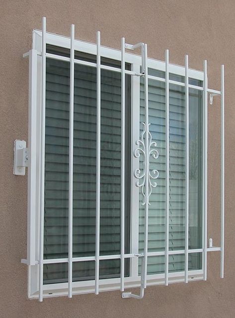 Secure Windows Ideas, Iron Bars On Windows, Window Bars Design, Window Security Ideas, Window Security Bars Modern, Safety Grill Design Window Bars, Window Protection Ideas, Security Windows Ideas, Window Bars Security