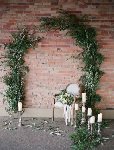 // bridal shower Unique Ceremony Backdrop Outdoor, Studio Elopement, Strange Wedding, Event Building, Photowall Ideas, Ceremony Florals, Warehouse Space, Industrial Chic Decor, Wedding Boards