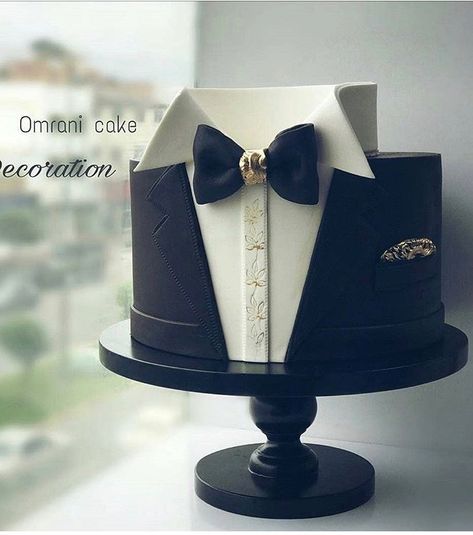 Suit Cake Designs For Men, Men Wedding Cake, 40th Bday Cakes For Men, 40th Birthday Cakes For Men, Torte Fondant, Cake Design For Men, Tuxedo Cake, Bow Tie Party, Shirt Cake