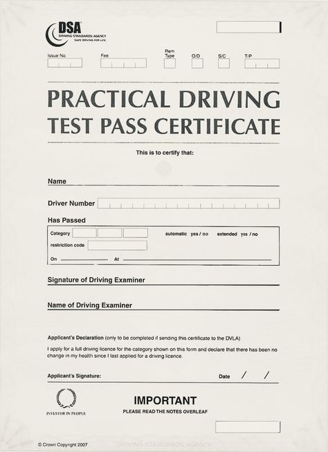 Driving Test Pass Certificate, Driving Certificate, Completion Certificate, Tooth Fairy Certificate, Certificate Of Completion Template, Blank Certificate, Theory Test, Awards Certificates Template, Printable Certificates