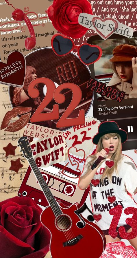 Taylor Swift 22 Wallpaper!!! ❤️💋🍁🧣 22 Wallpaper Taylor Swift, Taylor Swift Core Wallpaper, T Swift Wallpaper, Taylor Swift 22 Wallpaper, Taylor Swift Collages, Everything You Lose Is A Step You Take Taylor Swift, Sadie Book, Taylor Swift Aesthetic Collage, Taylor Swift Wallpaper Red