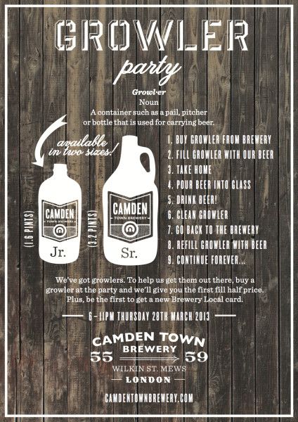 growler party flyer Brewery Marketing, The Best Hot Chocolate, Best Hot Chocolate, Camden Town, The Oasis, Stuck At Home, Party Flyer, Drinking Beer, Long Weekend