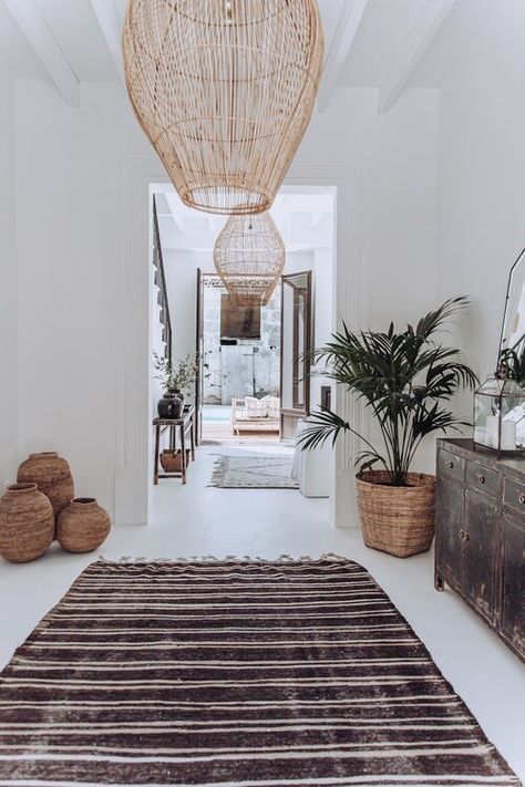 California Interiors, Lino Flooring, Dark Features, Hal Decor, Boho Interiors, Village Life, The Bohemian, Interior Photography, White Interior