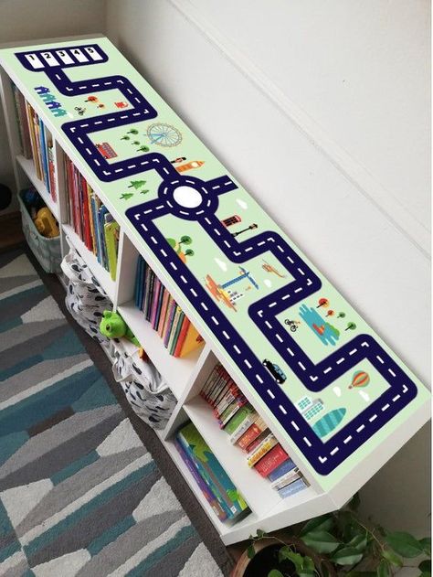 Children Playroom, Ikea Kallax Shelving, Kallax Shelving, Kallax Shelving Unit, Toddler Boy Room Decor, Boy Toddler Bedroom, Map Sticker, Boys Playroom, Big Boy Bedrooms