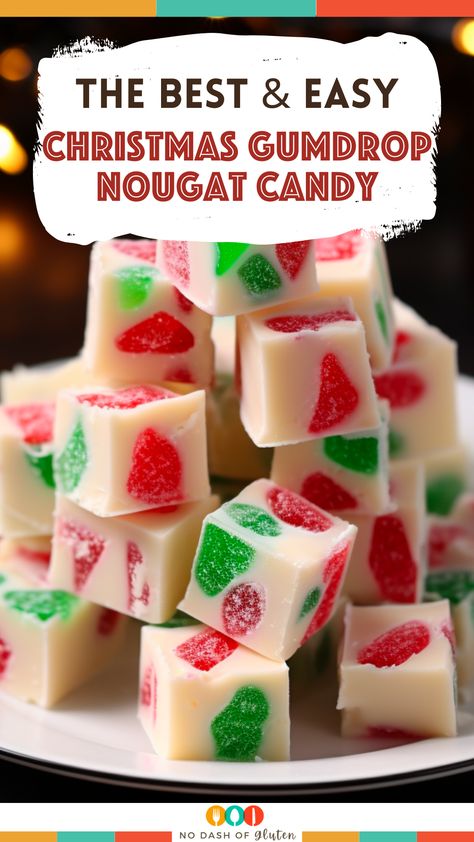 Chewy Nougat Recipe, Homemade Nougat Candy, Dots Nougat Candy, Fruity Gumdrop Nougat Candy, Jelly Nugget Candy, Christmas Nougat Recipe, Candy Nougat Recipe, Easy Nougat Recipe, How To Make Nougat