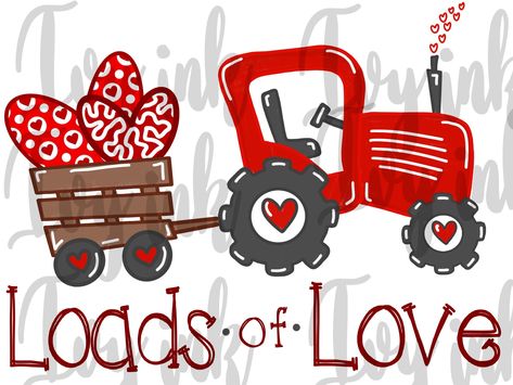 Love Tractor, Valentines Door Hanger, Loads Of Love, Diy Valentines Decorations, Valentines For Boys, Easter Girl, Vintage Truck, Cricut Projects Vinyl, Valentines Svg